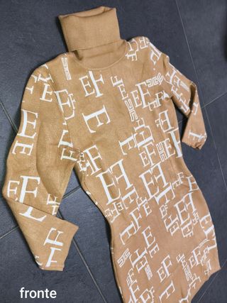 Vestito Elisabetta Franchi dolcevita con stampe 42