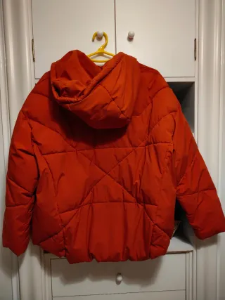 Anorak acolchado mujer granate/rojizo