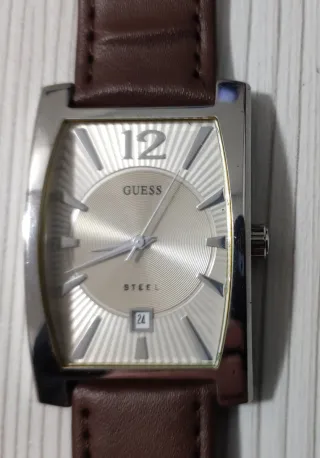 Reloj Guess Hombre Marrón y Plateado