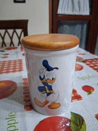 Barattolo in ceramica Disney con coperchio in legn