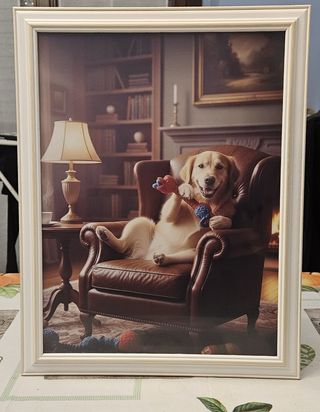 Quadro cane in poltrona