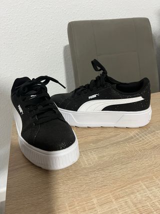 Zapatillas Puma Brillo Negro y Blanco