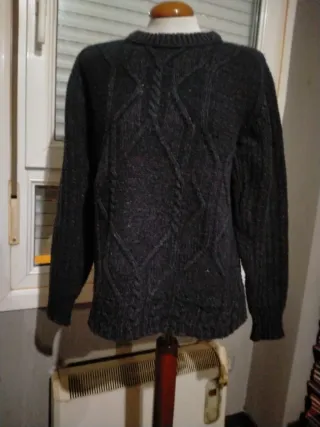 Jersey de lana gris oscuro hombre