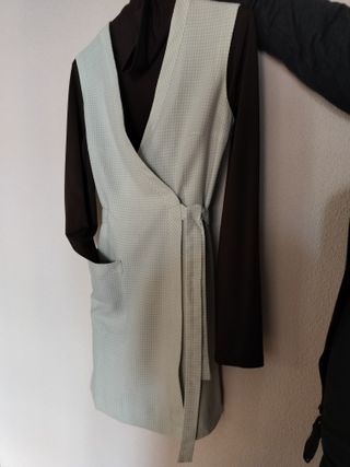 Mandilón, Bata Cuadritos Verde - Blanco