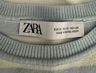 Top Zara Rayas Azul y Blanco Talla M