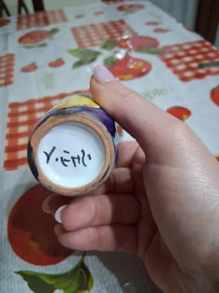 Bicchierino Vietri Ceramica Limone Blu Giallo