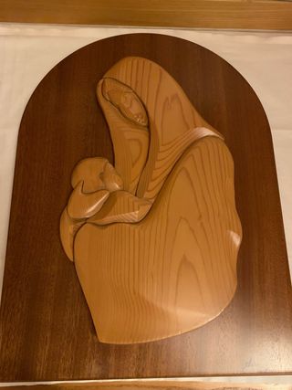 Basso rilievo bicolore Madonna Bambino