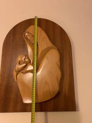 Basso rilievo bicolore Madonna Bambino