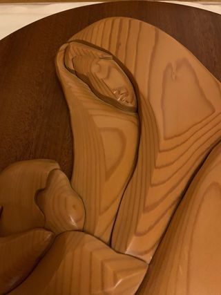 Basso rilievo bicolore Madonna Bambino