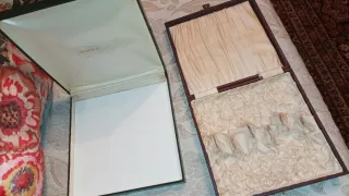 Estuches para joyas verdes y morados