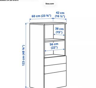 Mueble infantil almacenaje blanco y naranja