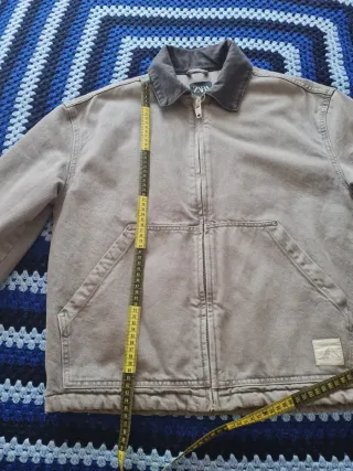 Chaqueta Zara Man Denim  Workwear Canvas Gris