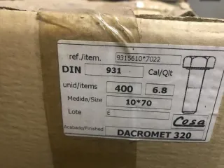 Restos Tornillería DIN 931 DACROMET 320