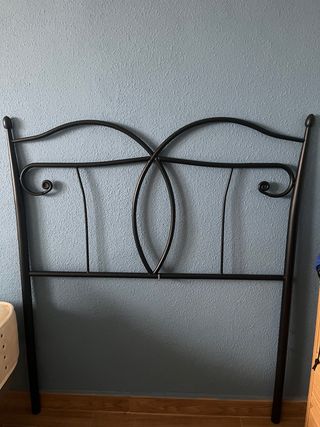 2 Cabeceros Cama Individual Metal Negro