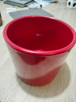 Maceta Decorativa Roja Cerámica