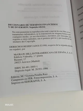 Diccionario de terminos financeiros y de inversion