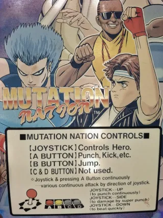 Mutation Nation Neo Geo MVS Original Marquee