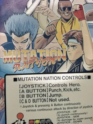 Mutation Nation Neo Geo MVS Original Marquee