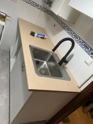 Encimera de cocina con fregadero