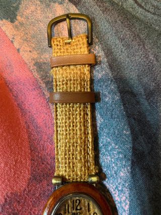 Reloj Muñeca Unisex Estilo Vintage Esparto/Madera