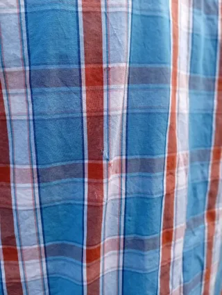 Camisa Levi's cuadros azul y marrón manga larga