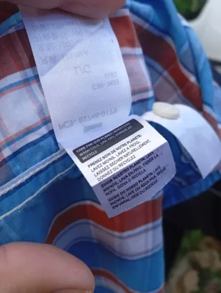 Camisa Levi's cuadros azul y marrón manga larga