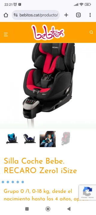 Silla de coche Recaro Zero 1 Isofix