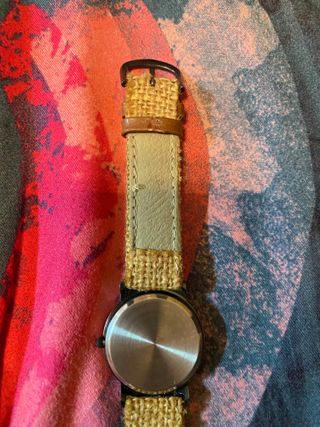 Reloj Muñeca Unisex Estilo Vintage Esparto/Acero