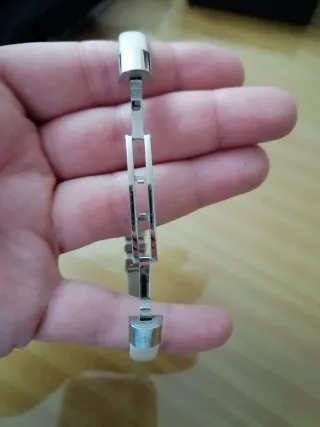 Pulsera Lotus Piel Abalorios Acero