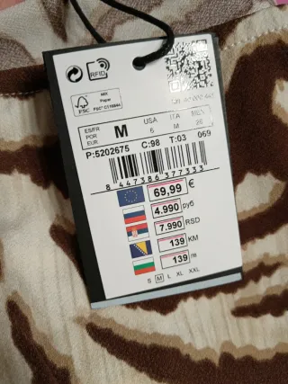 Vestido Cortefiel Estampado Animal Print Talla M