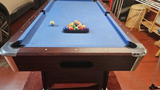 Mesa de billar azul americano