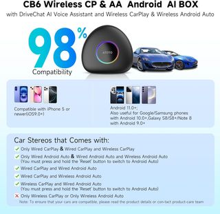 Adaptador CarPlay / Android,4G+64G LTE Android Box