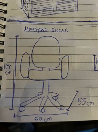 Silla de escritorio azul y negra