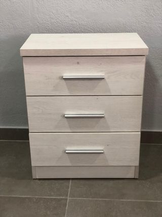 Cómoda Medita 3 cajones madera y metal