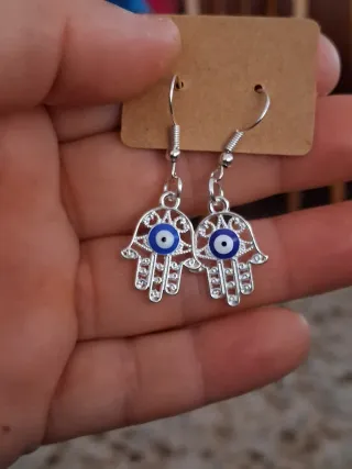 Pendientes Mano de Fátima Ojo Turco