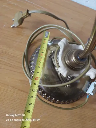 Lámparas de mesa antiguas bronce y cristal