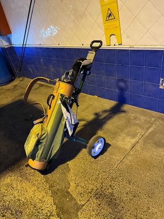 Bolsa de golf con palos y carro