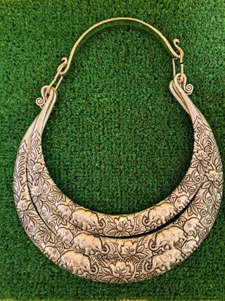 Collar Étnico Plata 3 Capas Elefantes