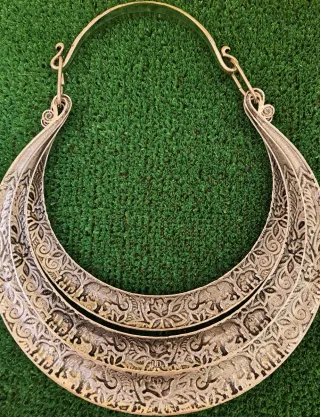 Collar Étnico Plata 3 Capas Elefantes