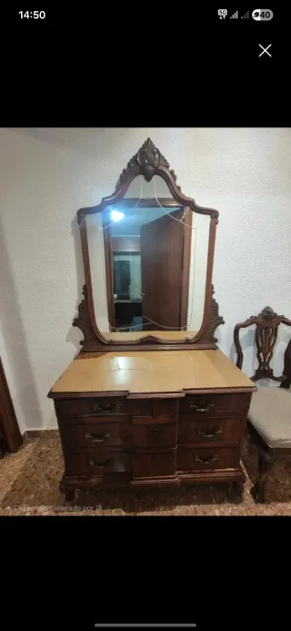 Tocador antiguo madera años 70