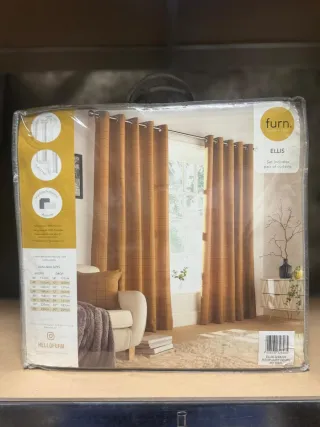 Cortinas 229x229cm Ojal Ocre (Par) NUEVAS!