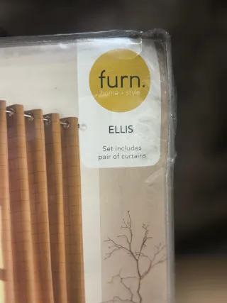 Cortinas 229x229cm Ojal Ocre (Par) NUEVAS!