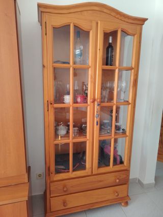 Vitrina de madera y cristal