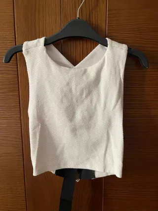 Top blanco Stradivarius Talla M