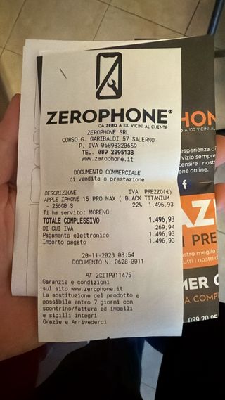 iPhone 15 Pro Max 256GB Grigio Siderale