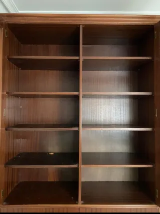 Mueble Vitrina Librería Madera Cristal