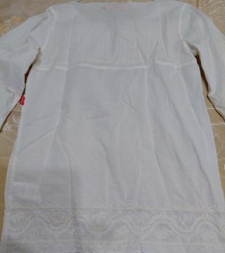 Blusa niña Flamenco bordada blanca Talla XS