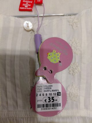 Blusa niña Flamenco bordada blanca Talla XS