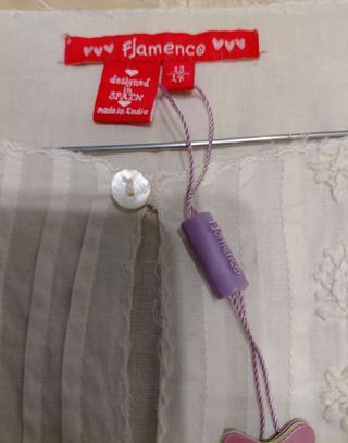 Blusa niña Flamenco bordada blanca Talla XS