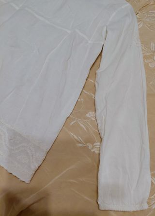 Blusa niña Flamenco bordada blanca Talla XS
